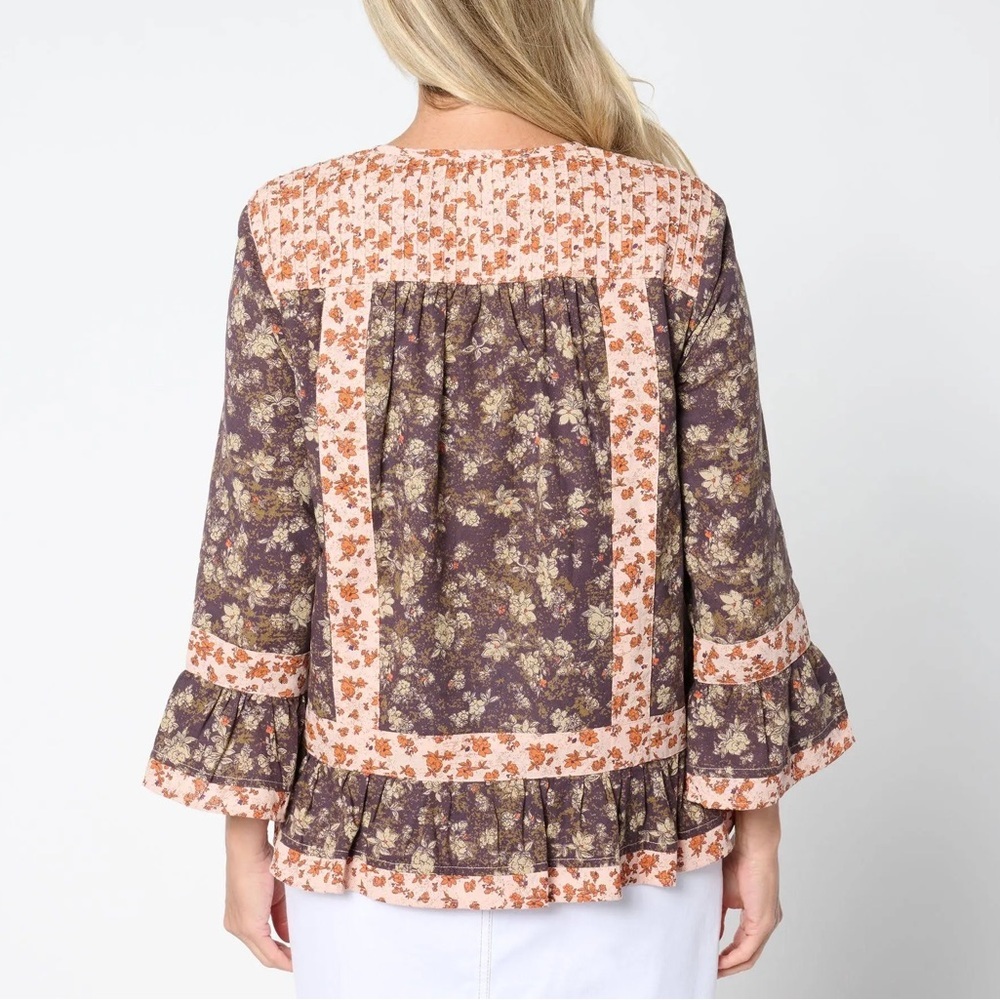 Logo Lab by Lori Goldstein Boho 3/4 Sleeve Crew Neck Bed Jacket Women’s Size 1X - Picture 2 of 12